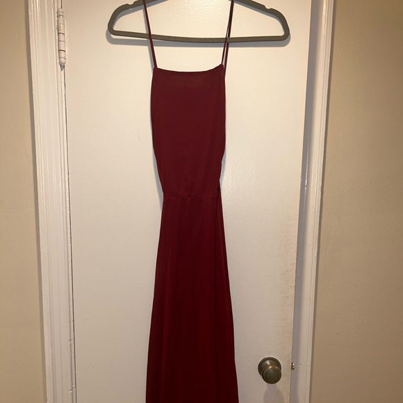 Lulu’s “Mythical Kind of Love” wine colored floor length dress - Picture 3 of 6